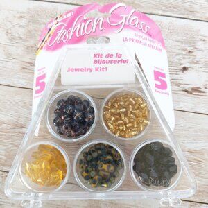 Cousin Corp Fashion Glass 5 Bracelet Jewelry Kit African Princess Black Gold Tan